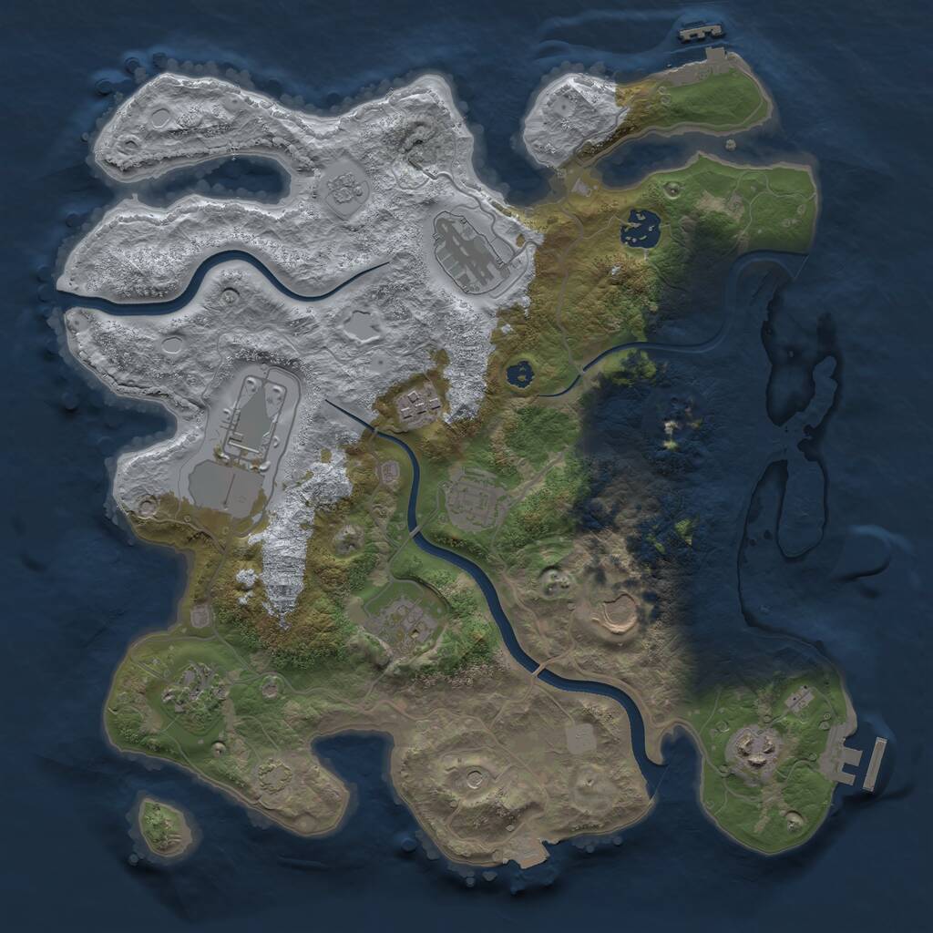 Rust Map: Procedural Map, Size: 3500, Seed: 162862902, 15 Monuments