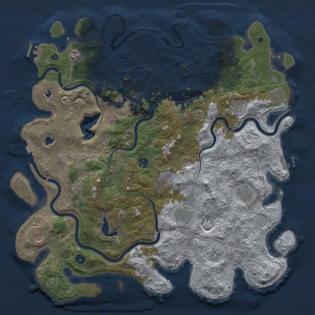 Rust Map: Procedural Map, Size: 4800, Seed: 172312780, 17 Monuments