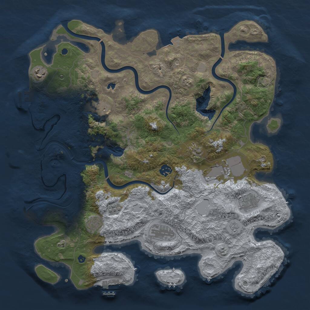 Rust Map: Procedural Map, Size: 4000, Seed: 1721912849, 15 Monuments