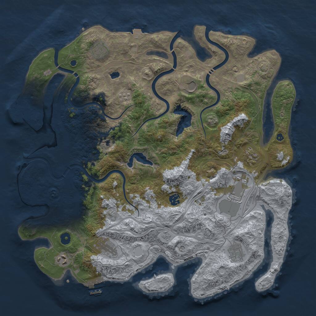 Rust Map: Procedural Map, Size: 4250, Seed: 1533659826, 15 Monuments