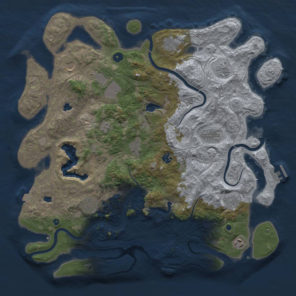 Rust Map: Procedural Map, Size: 4500, Seed: 4202026, 17 Monuments