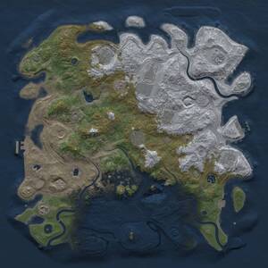 Thumbnail Rust Map: Procedural Map, Size: 4500, Seed: 681665, 17 Monuments
