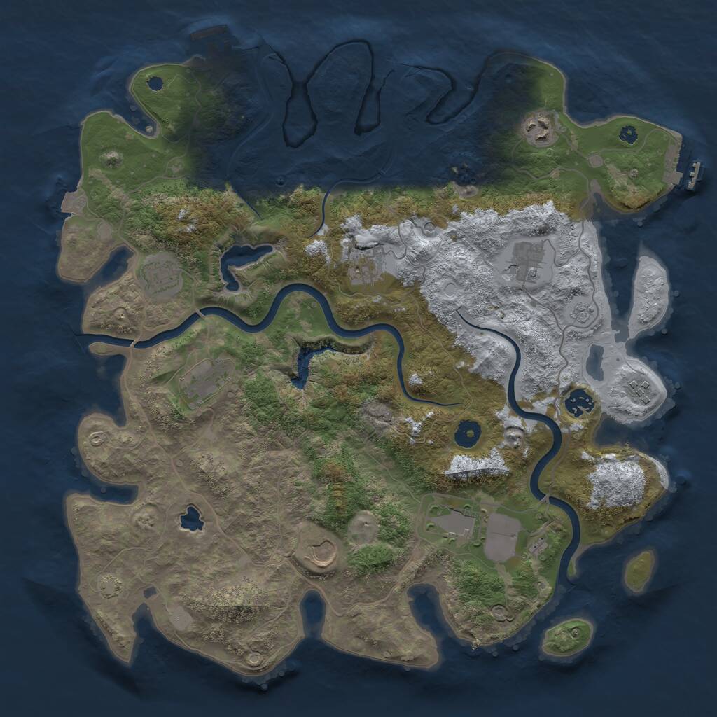 Rust Map: Procedural Map, Size: 4000, Seed: 12896362, 15 Monuments