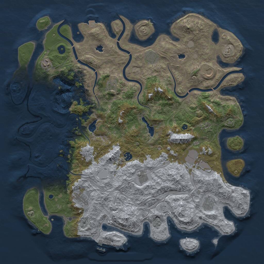 Rust Map: Procedural Map, Size: 4800, Seed: 1146530873, 16 Monuments