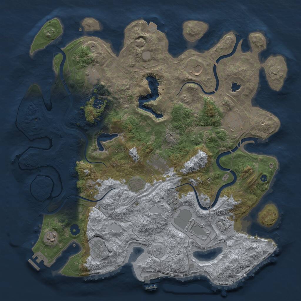 Rust Map: Procedural Map, Size: 4250, Seed: 1808686500, 17 Monuments