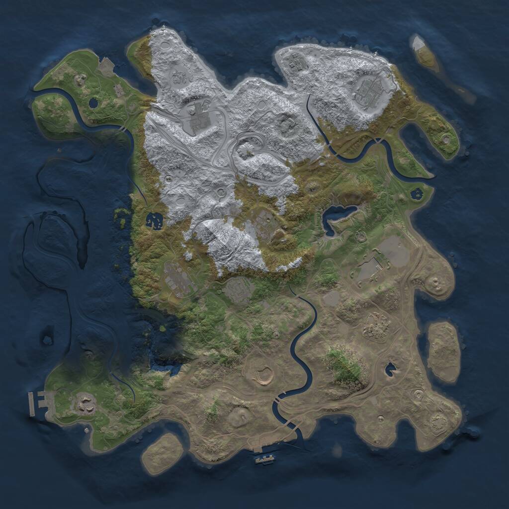 Rust Map: Procedural Map, Size: 4250, Seed: 167340037, 17 Monuments