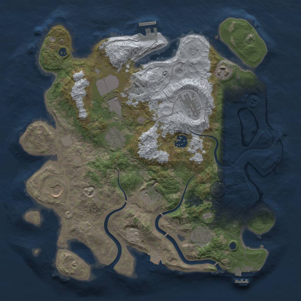 Rust Map: Procedural Map, Size: 3500, Seed: 1475379922, 15 Monuments