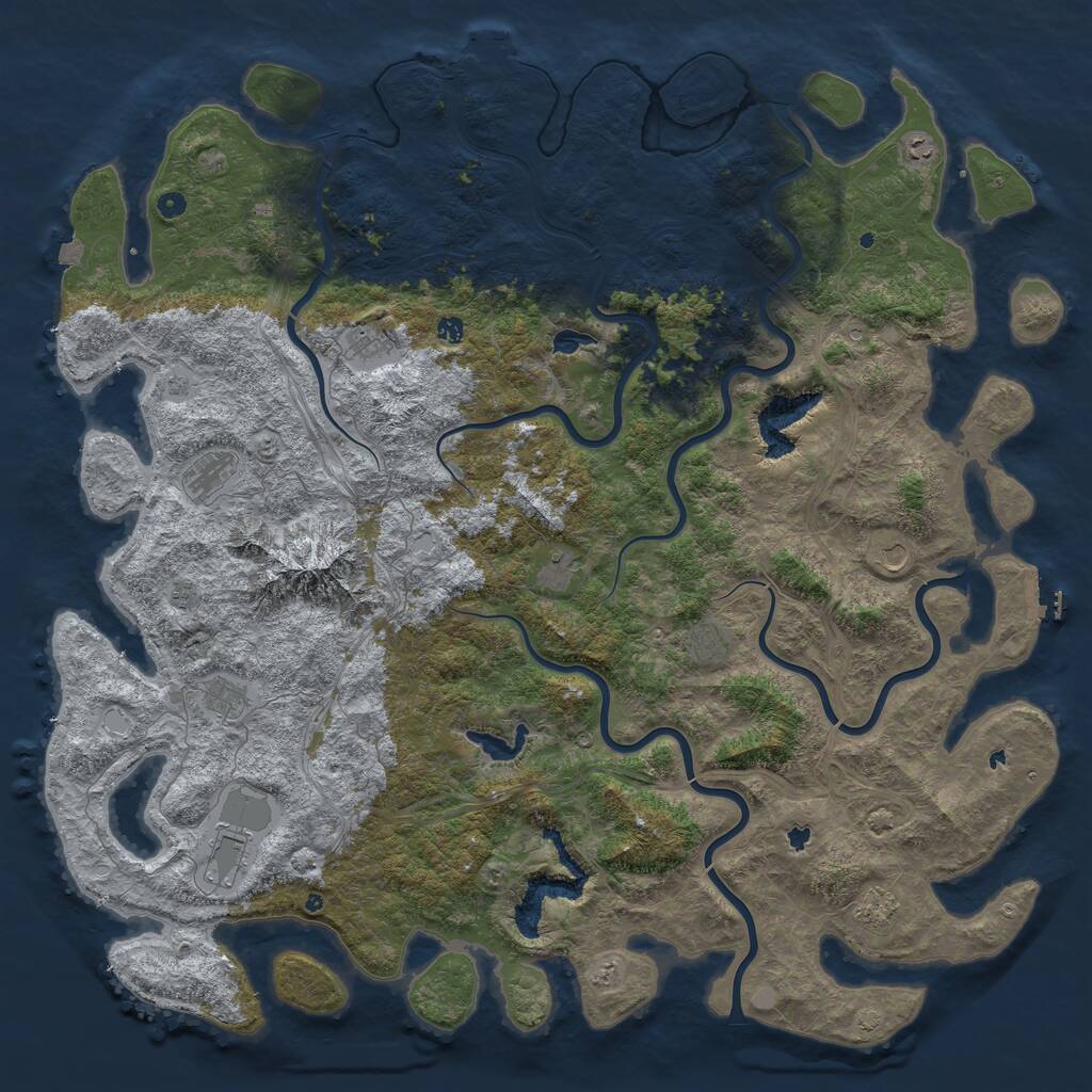 Rust Map: Procedural Map, Size: 6000, Seed: 1785651164, 17 Monuments