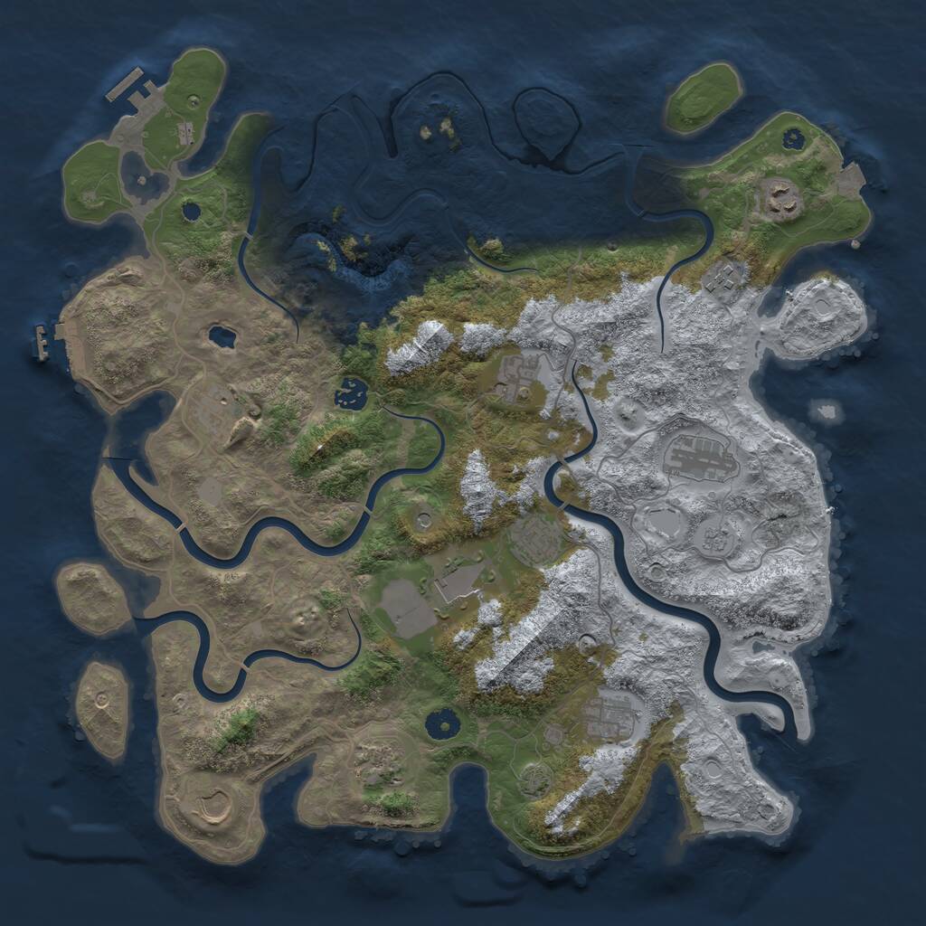 Rust Map: Procedural Map, Size: 4200, Seed: 846754, 17 Monuments