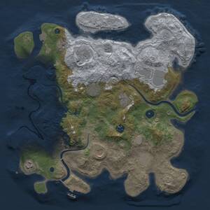 Thumbnail Rust Map: Procedural Map, Size: 3750, Seed: 749940855, 15 Monuments