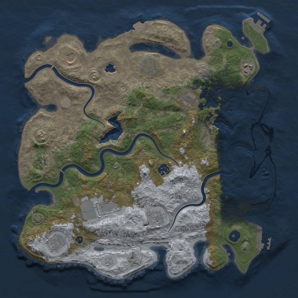 Rust Map: Procedural Map, Size: 4000, Seed: 8421074, 16 Monuments