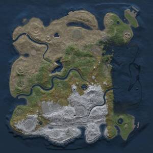 Thumbnail Rust Map: Procedural Map, Size: 4000, Seed: 8421074, 16 Monuments