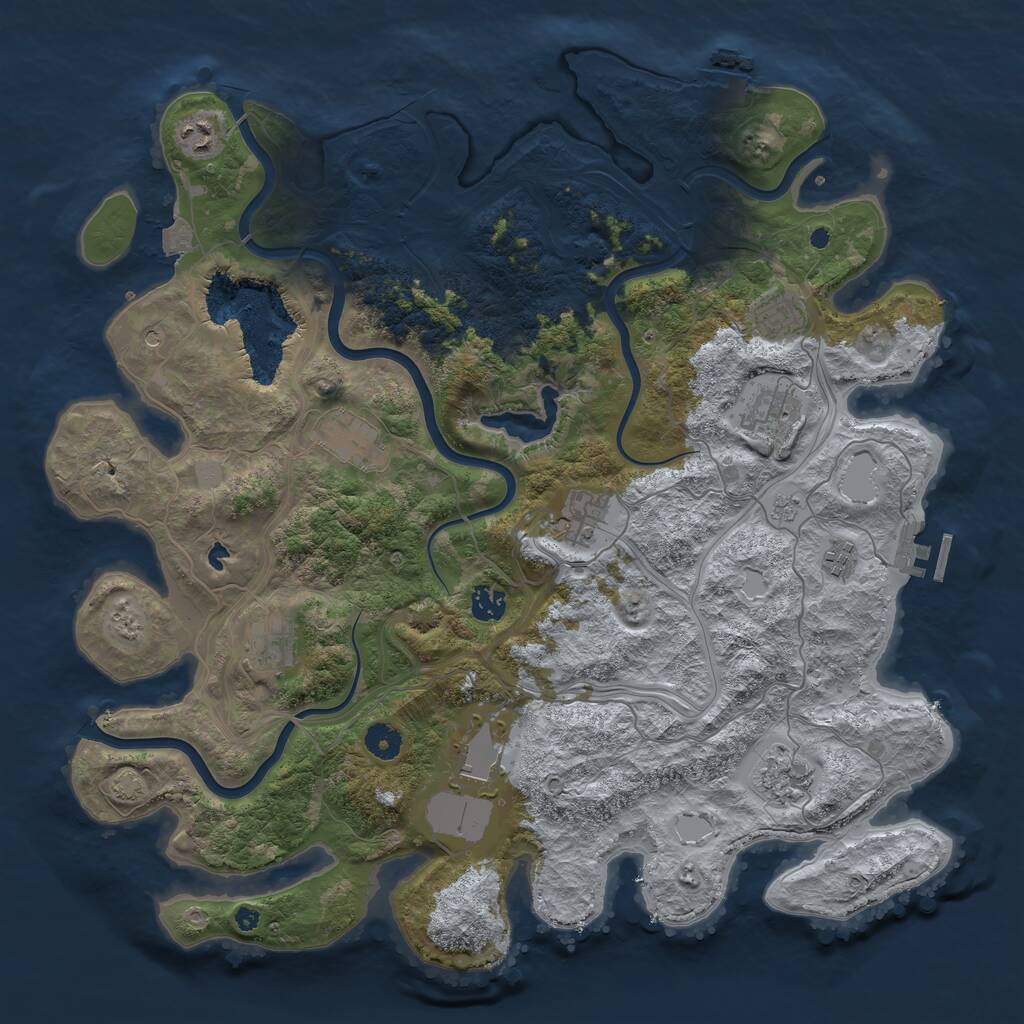 Rust Map: Procedural Map, Size: 4250, Seed: 779852400, 16 Monuments