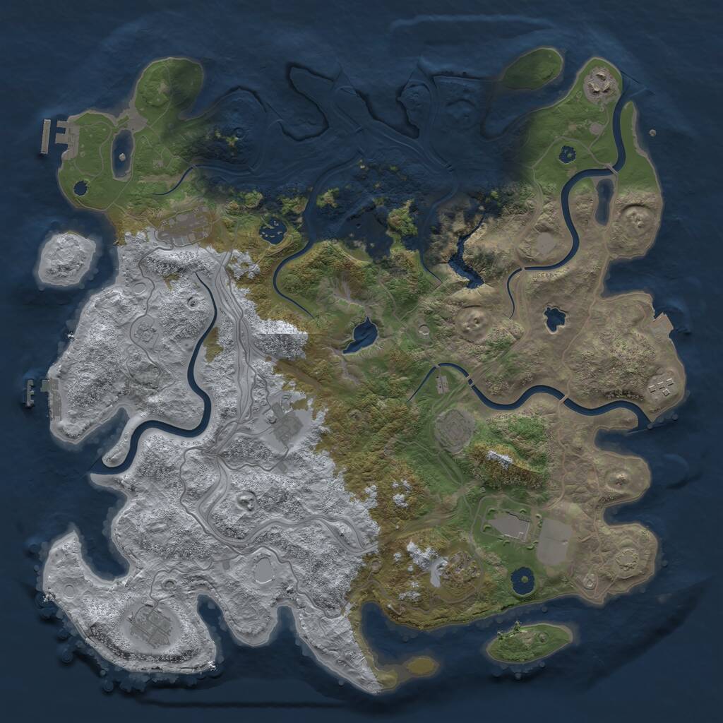 Rust Map: Procedural Map, Size: 4250, Seed: 6916226, 16 Monuments