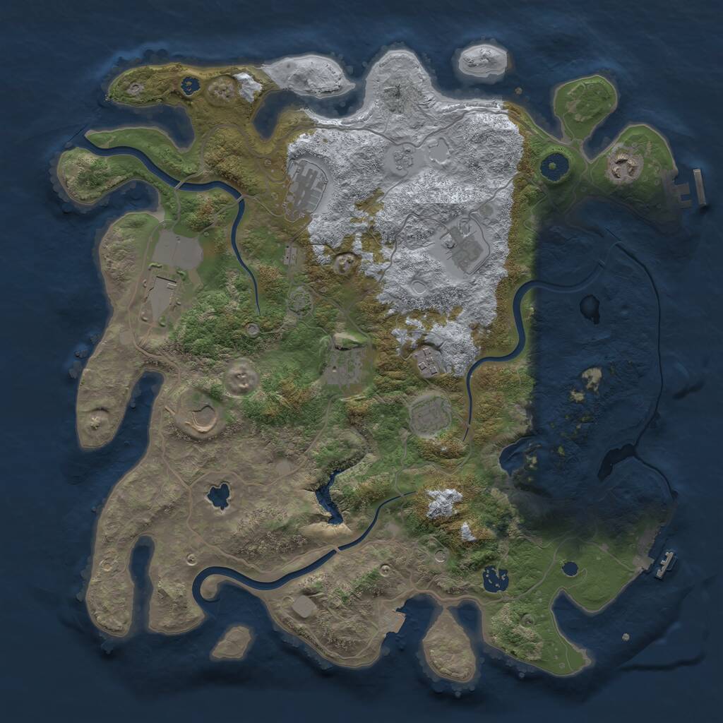 Rust Map: Procedural Map, Size: 4000, Seed: 1723283955, 15 Monuments