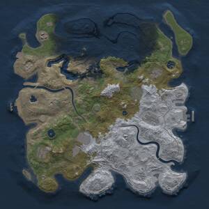 Thumbnail Rust Map: Procedural Map, Size: 4000, Seed: 615926891, 16 Monuments