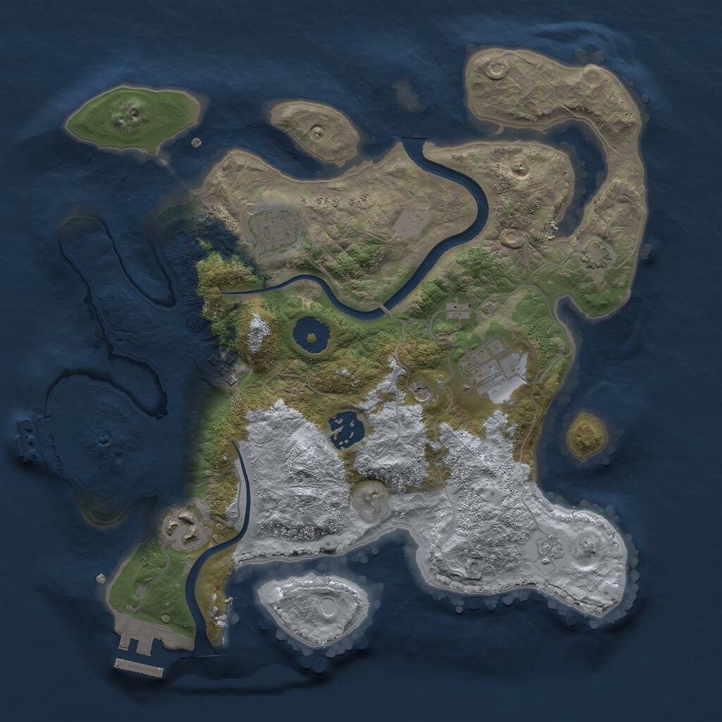 Rust Map: Procedural Map, Size: 3000, Seed: 52606, 11 Monuments