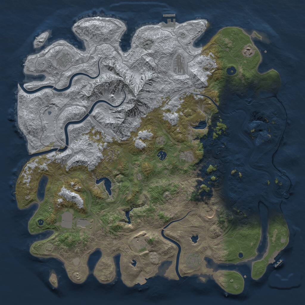 Rust Map: Procedural Map, Size: 5000, Seed: 1425161205, 17 Monuments