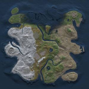 Thumbnail Rust Map: Procedural Map, Size: 3500, Seed: 135993893, 14 Monuments