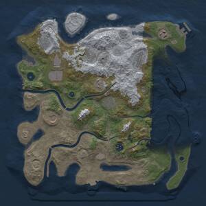 Thumbnail Rust Map: Procedural Map, Size: 3799, Seed: 2018103337, 15 Monuments