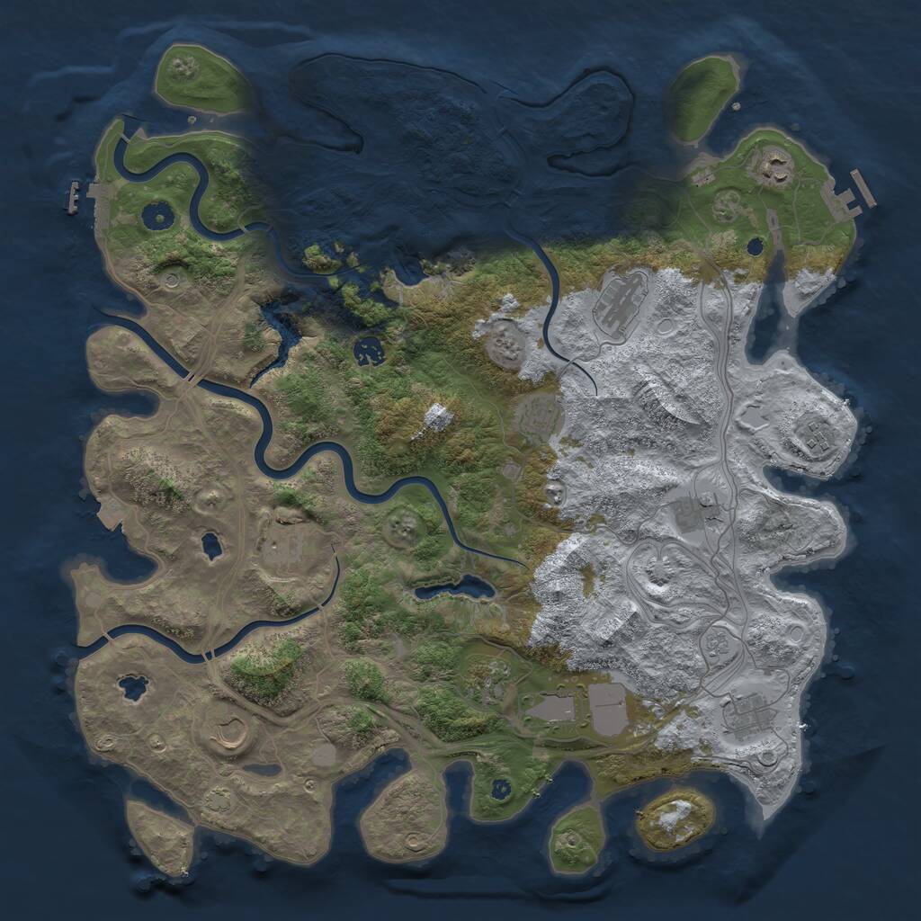 Rust Map: Procedural Map, Size: 4500, Seed: 463538813, 17 Monuments