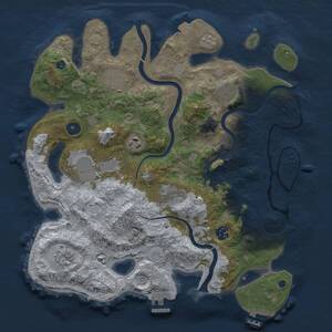 Thumbnail Rust Map: Procedural Map, Size: 3700, Seed: 18546387, 14 Monuments