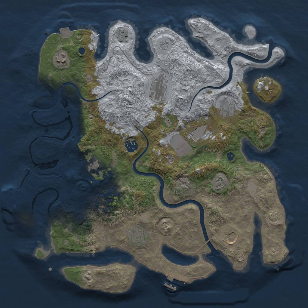 Rust Map: Procedural Map, Size: 3700, Seed: 529692582, 15 Monuments