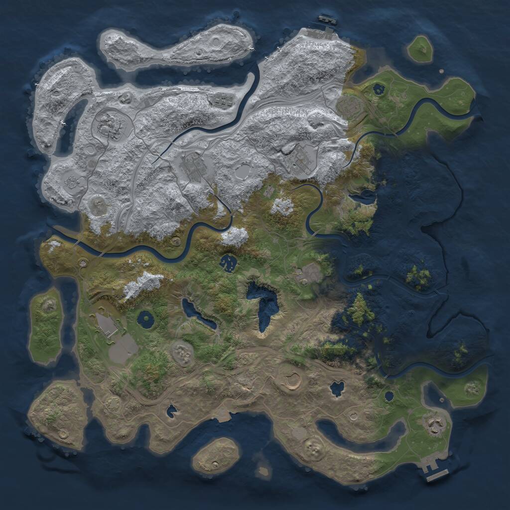 Rust Map: Procedural Map, Size: 4500, Seed: 1534105234, 16 Monuments