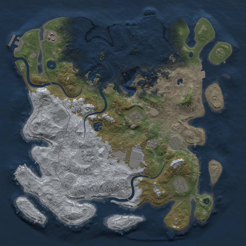 Rust Map: Procedural Map, Size: 4000, Seed: 2081390270, 15 Monuments