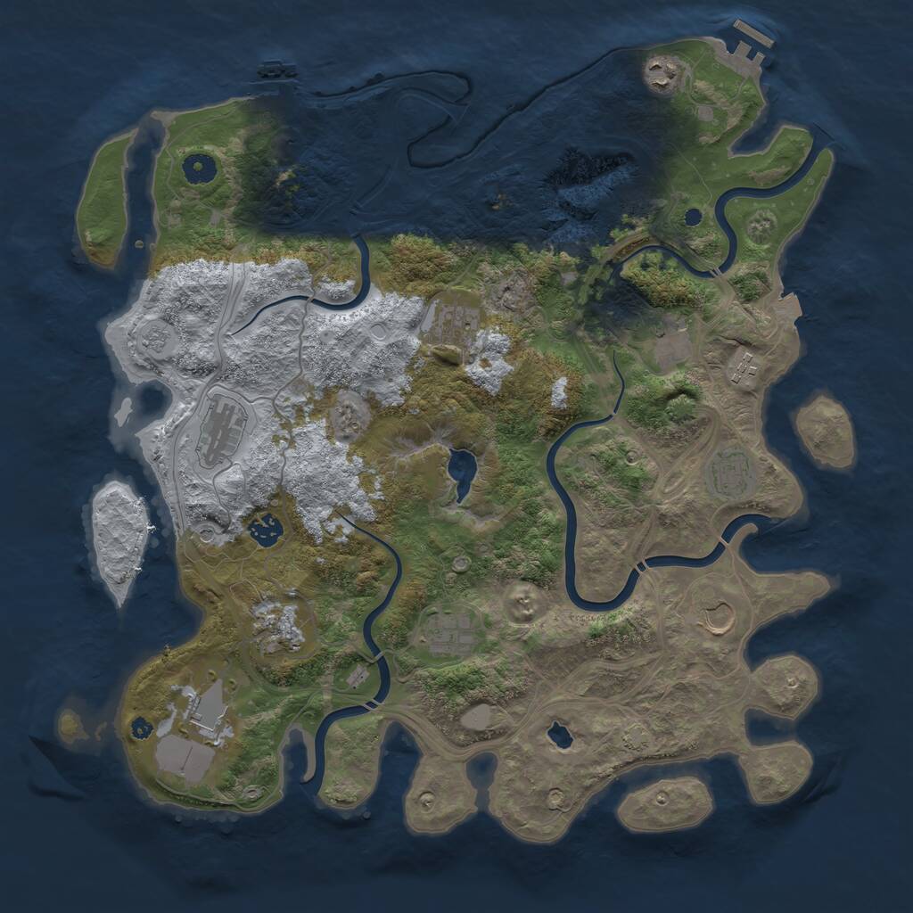 Rust Map: Procedural Map, Size: 4250, Seed: 433010682, 17 Monuments