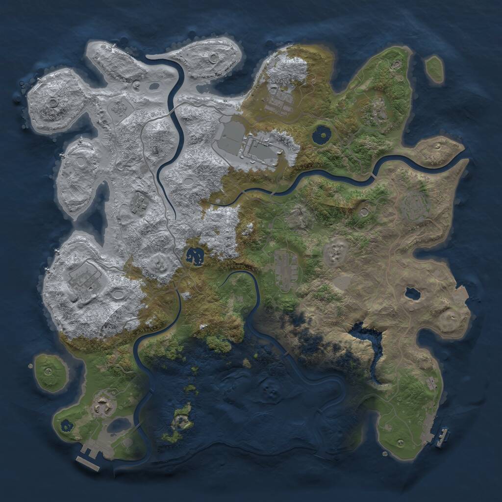 Rust Map: Procedural Map, Size: 4050, Seed: 256091826, 15 Monuments