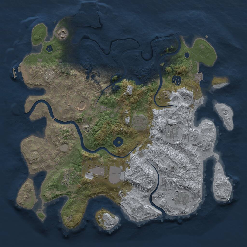 Rust Map: Procedural Map, Size: 3750, Seed: 896826641, 15 Monuments