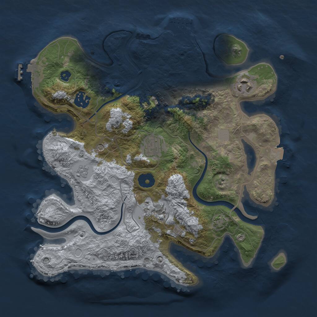 Rust Map: Procedural Map, Size: 3000, Seed: 4892156, 11 Monuments