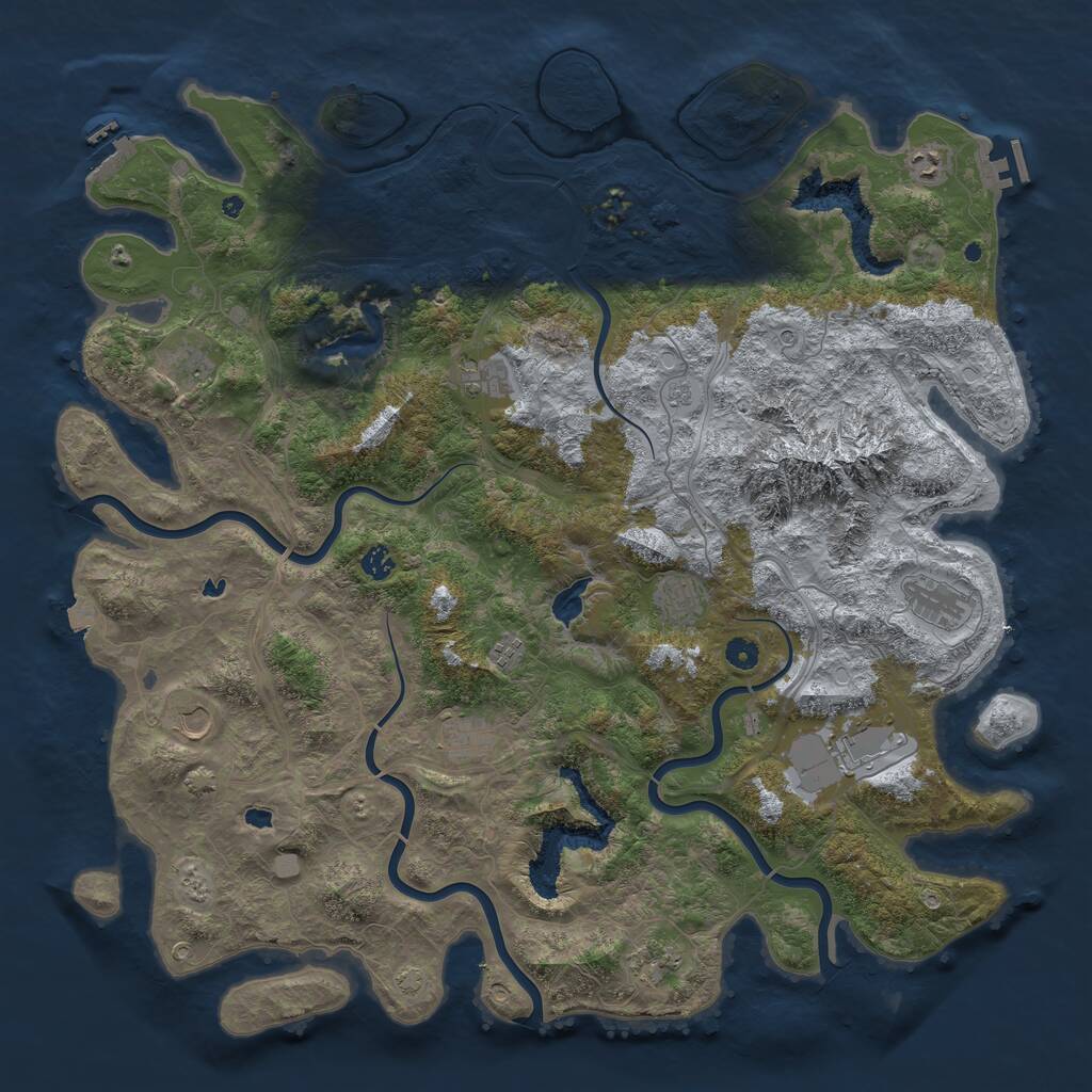 Rust Map: Procedural Map, Size: 5000, Seed: 510002, 17 Monuments