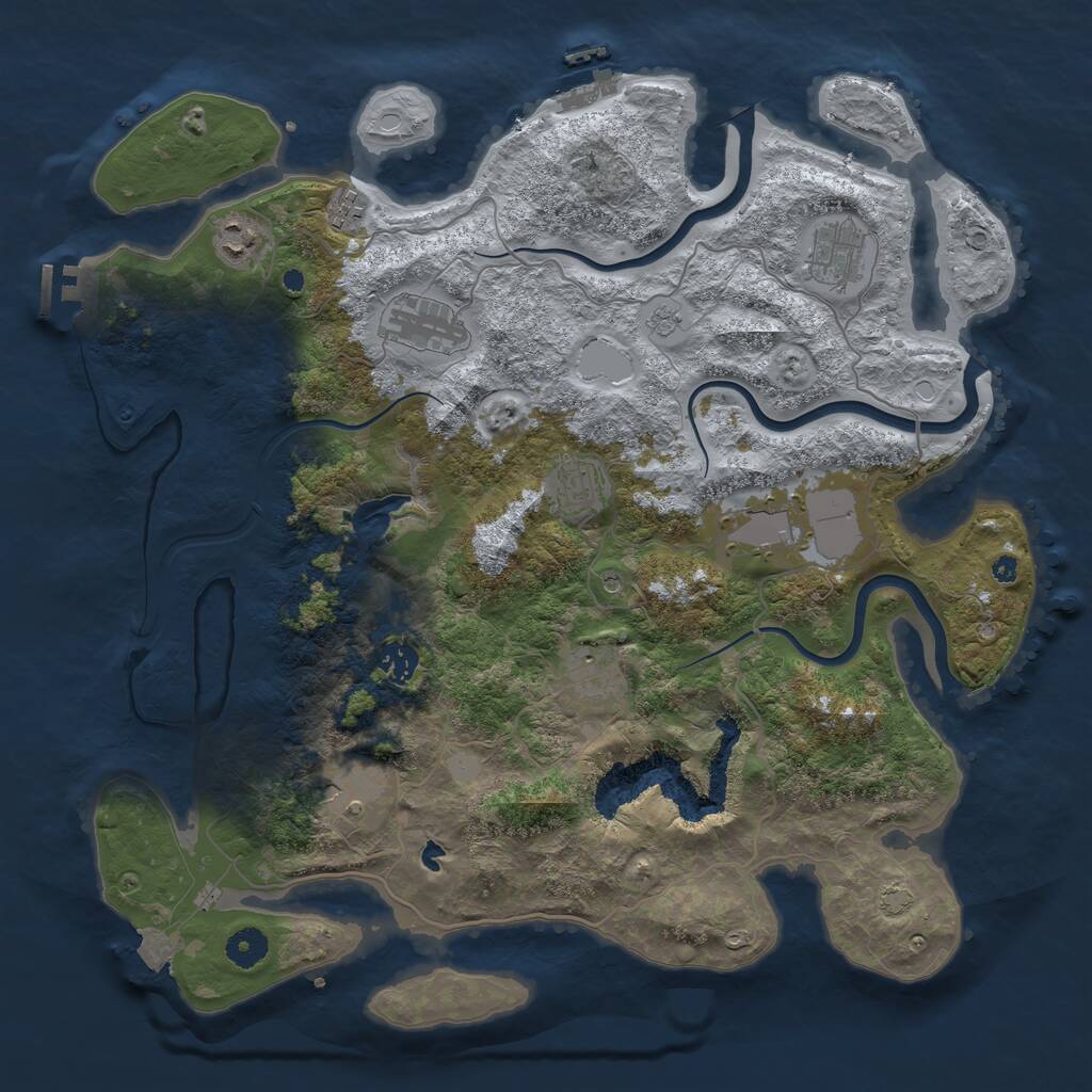 Rust Map: Procedural Map, Size: 4096, Seed: 666232560, 15 Monuments