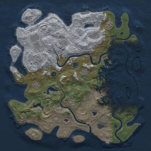 Thumbnail Rust Map: Procedural Map, Size: 4500, Seed: 1767163740, 17 Monuments