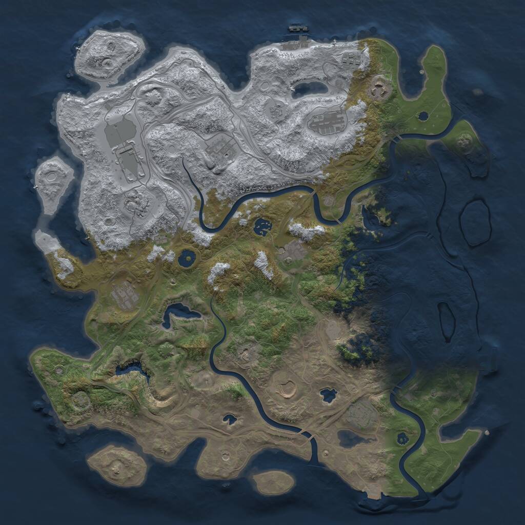 Rust Map: Procedural Map, Size: 4500, Seed: 1767163740, 17 Monuments