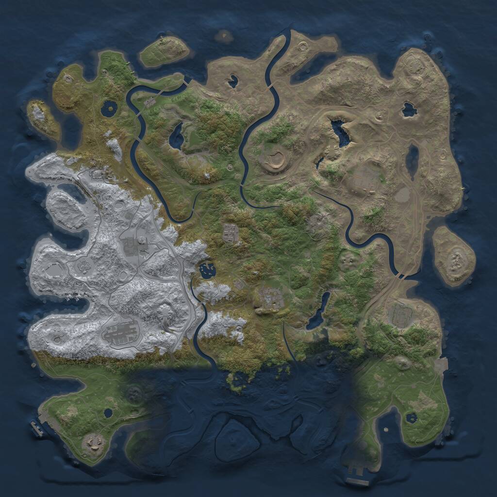 Rust Map: Procedural Map, Size: 4500, Seed: 367765867, 16 Monuments