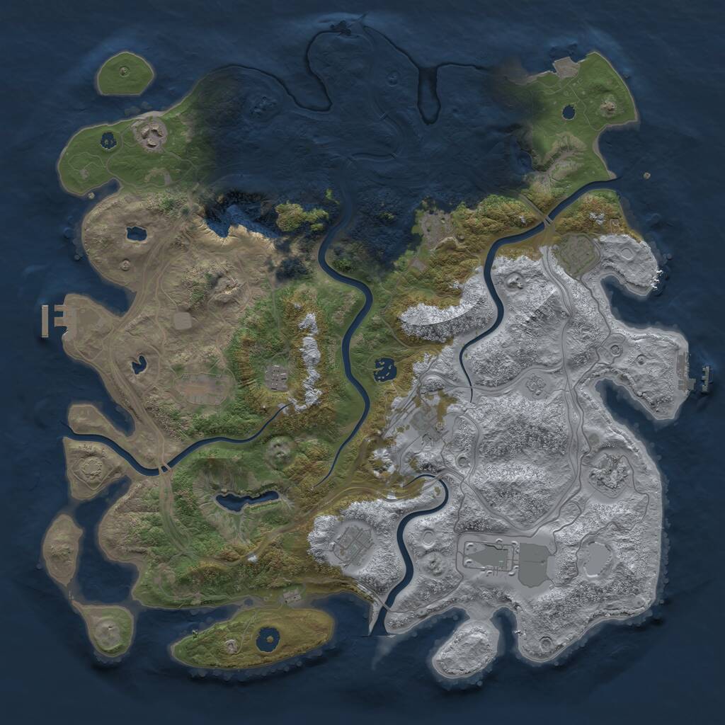 Rust Map: Procedural Map, Size: 4500, Seed: 2146974359, 16 Monuments