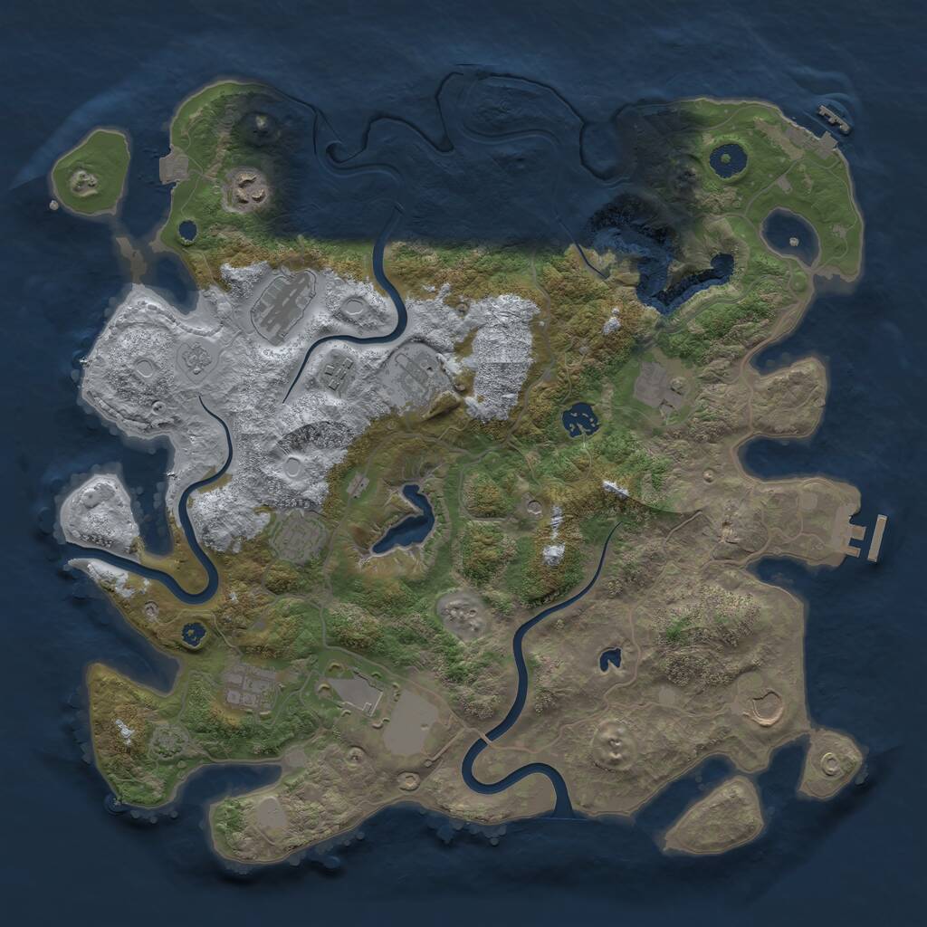 Rust Map: Procedural Map, Size: 4000, Seed: 1401491296, 16 Monuments