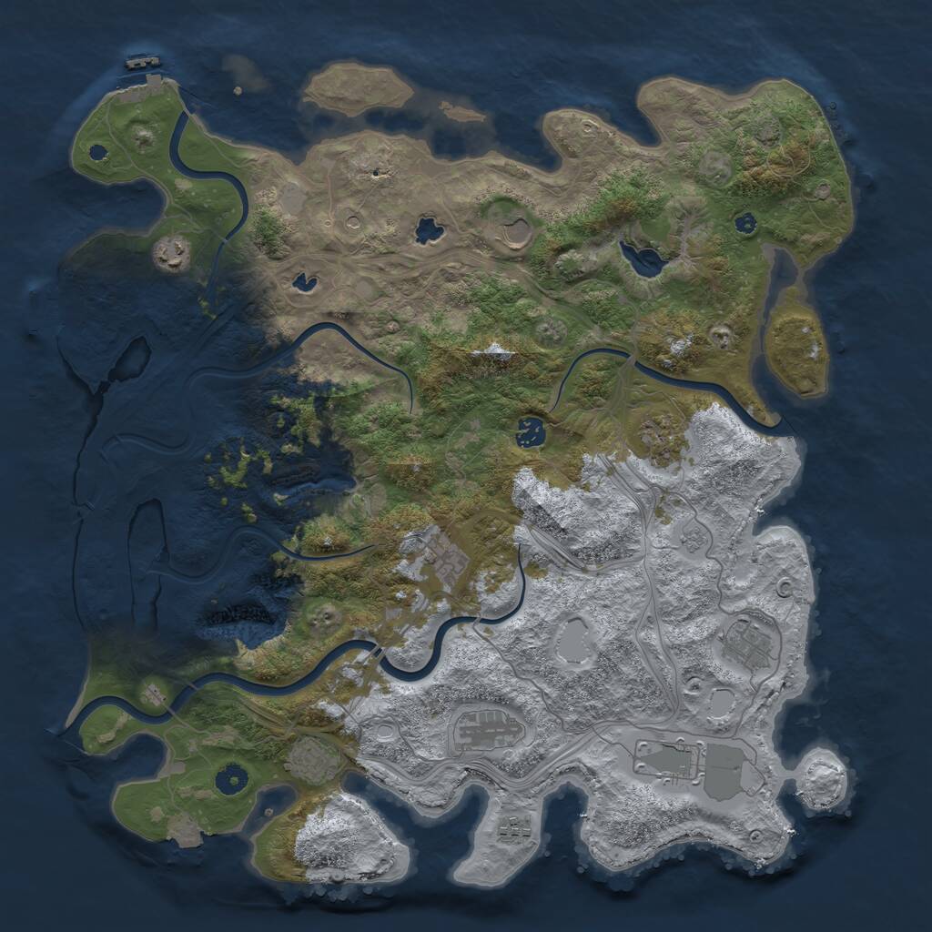 Rust Map: Procedural Map, Size: 4500, Seed: 187169312, 16 Monuments