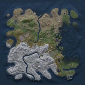 Thumbnail Rust Map: Procedural Map, Size: 3700, Seed: 189097319, 15 Monuments