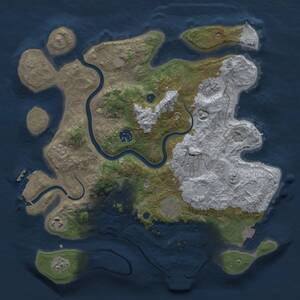 Thumbnail Rust Map: Procedural Map, Size: 3500, Seed: 61408738, 13 Monuments