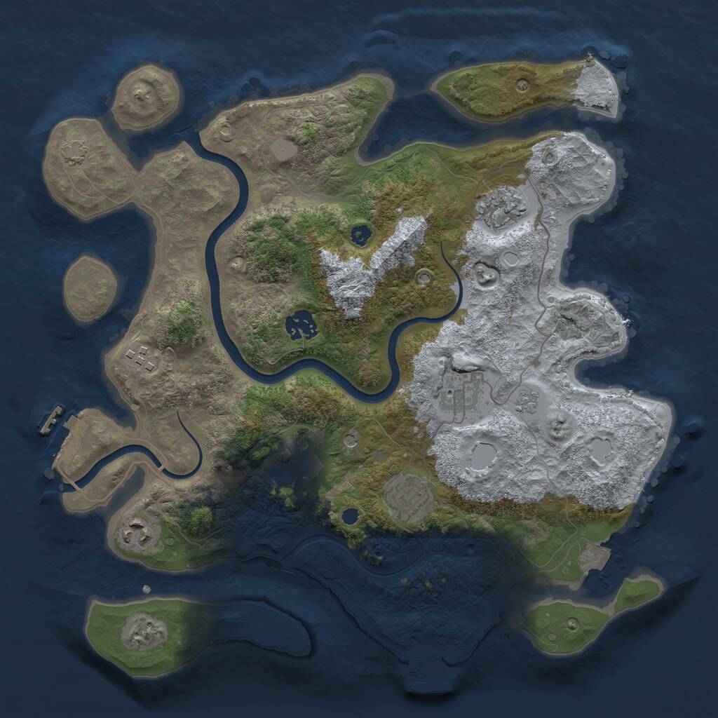 Rust Map: Procedural Map, Size: 3500, Seed: 61408738, 13 Monuments