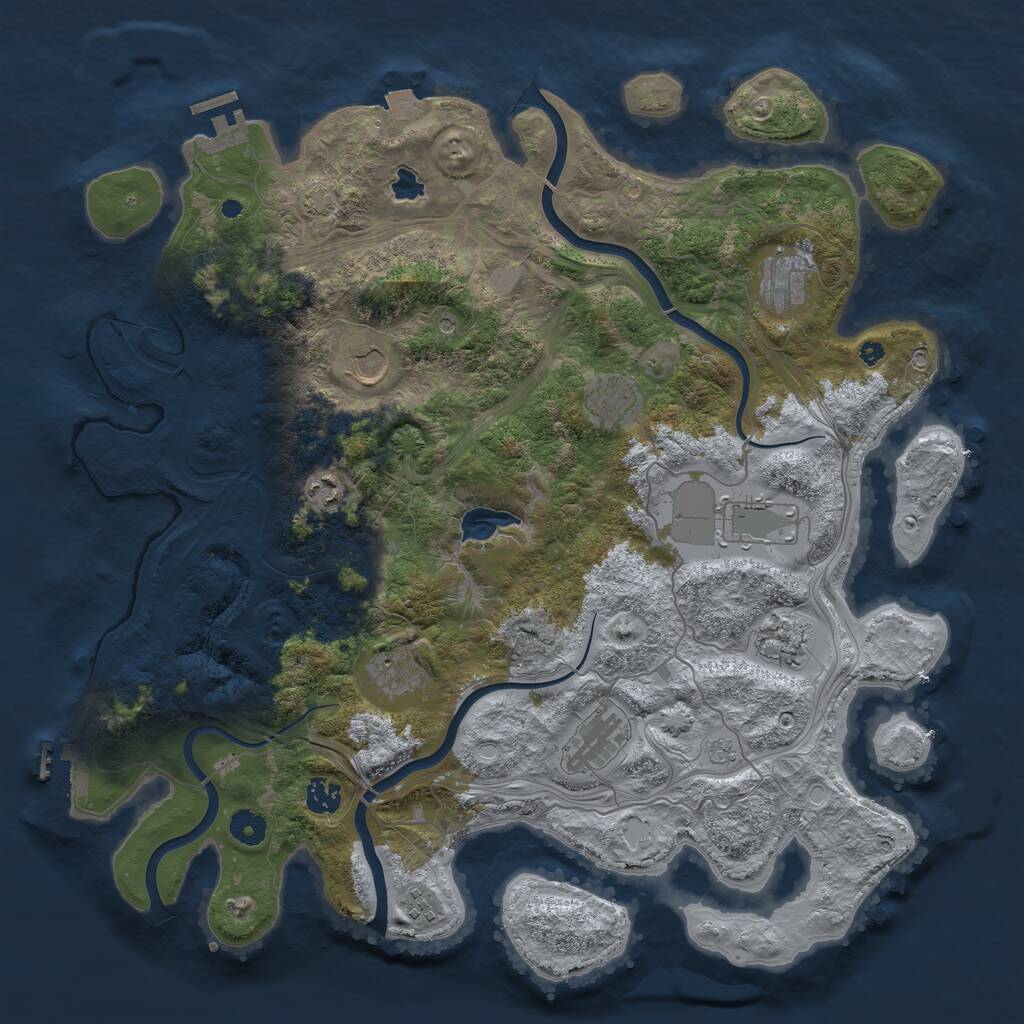 Rust Map: Procedural Map, Size: 4250, Seed: 758659311, 16 Monuments
