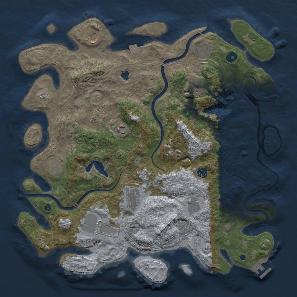 Rust Map: Procedural Map, Size: 4250, Seed: 437162278, 16 Monuments