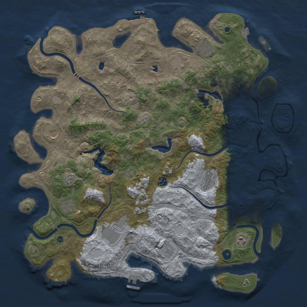 Rust Map: Procedural Map, Size: 4800, Seed: 331552232, 17 Monuments