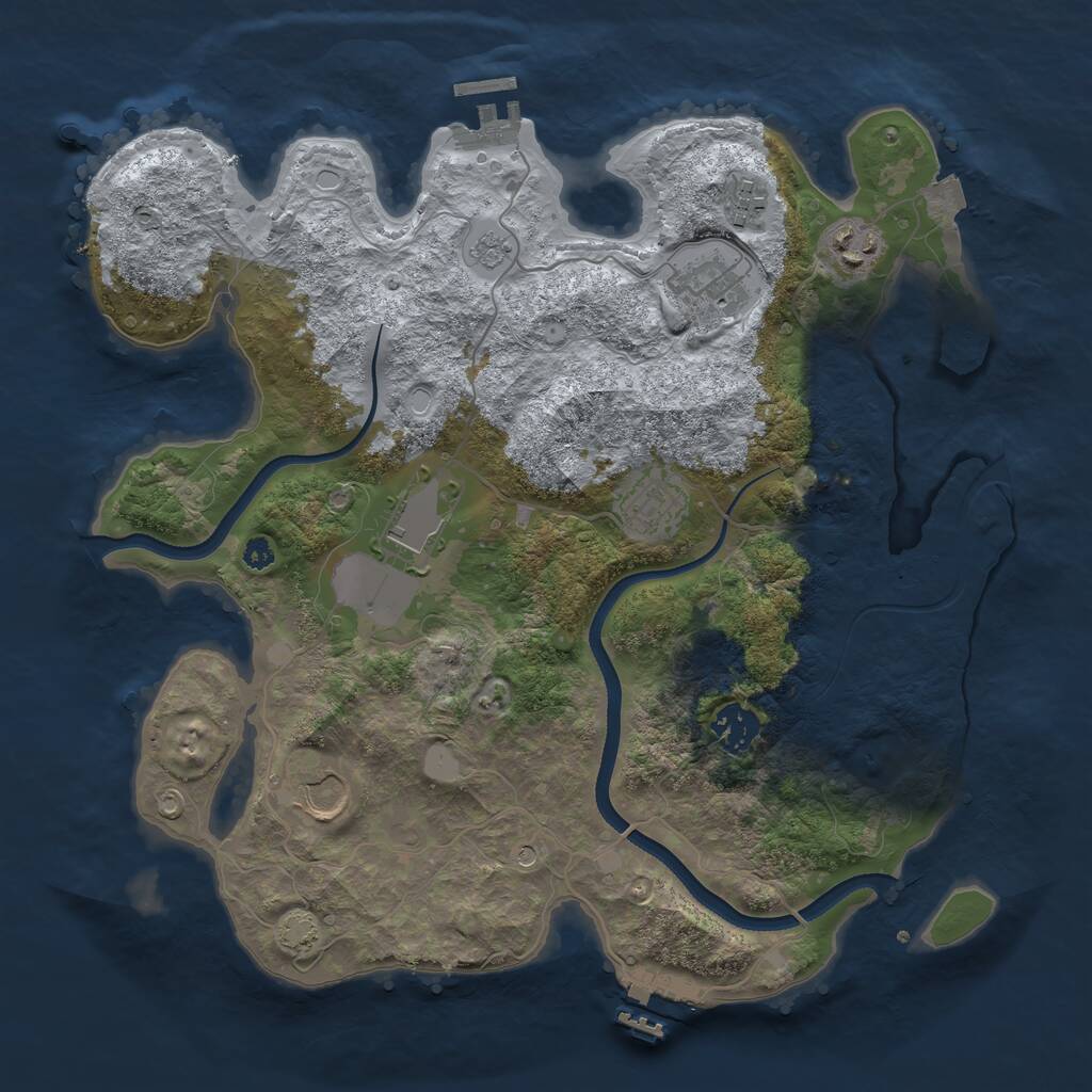 Rust Map: Procedural Map, Size: 3500, Seed: 1799162351, 13 Monuments