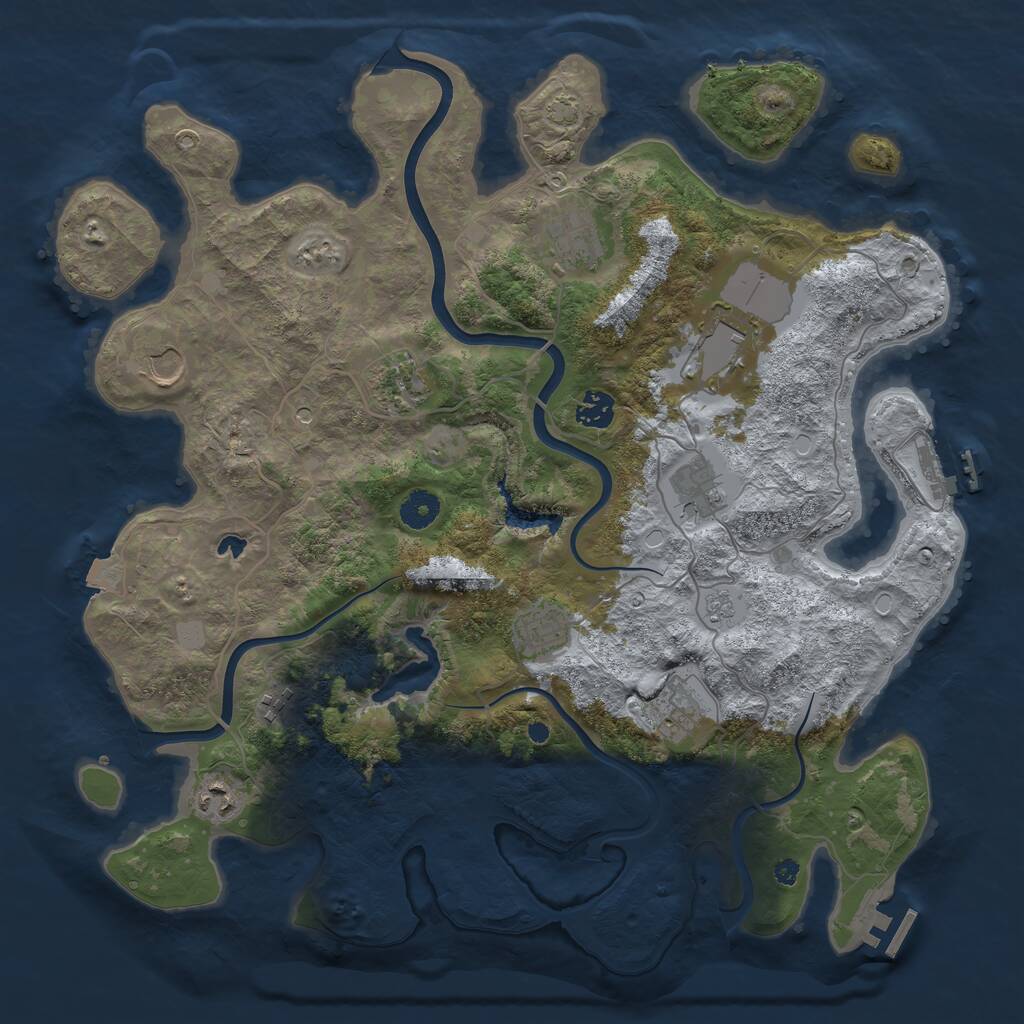 Rust Map: Procedural Map, Size: 4000, Seed: 1268341333, 16 Monuments