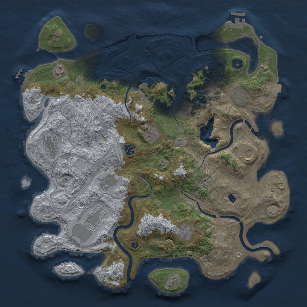 Rust Map: Procedural Map, Size: 4250, Seed: 588780968, 16 Monuments